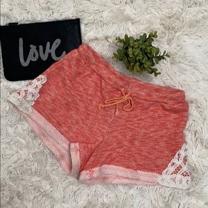 Mystree Lounge Shorts 💗 Orange & Ivory